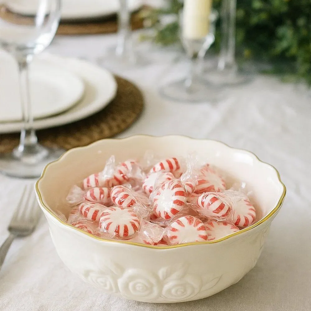 Lenox Rose Blossom Ivory Candy Dish w/ Gold Trim – 1980s Vintage